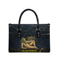 Geb Leather Bag Ancient Egyptian Cracked Earth and Wheat Illustration Egyptian Earth God - African Pride