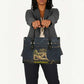 Geb Leather Bag Ancient Egyptian Cracked Earth and Wheat Illustration Egyptian Earth God - African Pride