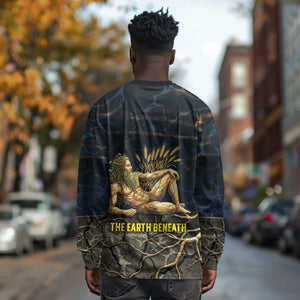 Geb Long Sleeve Shirt Ancient Egyptian Cracked Earth and Wheat Illustration Egyptian Earth God - African Pride