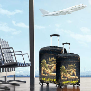 Geb Luggage Cover Ancient Egyptian Cracked Earth and Wheat Illustration Egyptian Earth God - African Pride