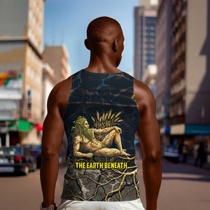 Geb Men Tank Top Ancient Egyptian Cracked Earth and Wheat Illustration Egyptian Earth God - African Pride