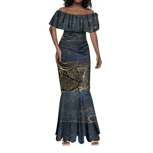 Geb Mermaid Dress Ancient Egyptian Cracked Earth and Wheat Illustration Egyptian Earth God - African Pride