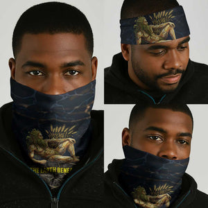 Geb Neck Gaiter Ancient Egyptian Cracked Earth and Wheat Illustration Egyptian Earth God - African Pride