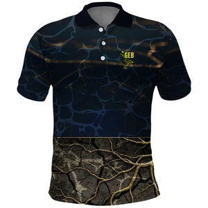 Geb Polo Shirt Ancient Egyptian Cracked Earth and Wheat Illustration Egyptian Earth God - African Pride