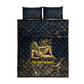 Geb Quilt Bed Set Ancient Egyptian Cracked Earth and Wheat Illustration Egyptian Earth God - African Pride