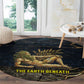 Geb Round Carpet Ancient Egyptian Cracked Earth and Wheat Illustration Egyptian Earth God - African Pride