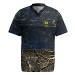 Geb Rugby Jersey Ancient Egyptian Cracked Earth and Wheat Illustration Egyptian Earth God - African Pride