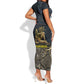 Geb Short Sleeve Bodycon Dress Ancient Egyptian Cracked Earth and Wheat Illustration Egyptian Earth God - African Pride