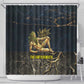 Geb Shower Curtain Ancient Egyptian Cracked Earth and Wheat Illustration Egyptian Earth God - African Pride