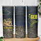 Geb Skinny Tumbler Ancient Egyptian Cracked Earth and Wheat Illustration Egyptian Earth God - African Pride