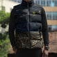 Geb Sleeveless Puffer Jacket Ancient Egyptian Cracked Earth and Wheat Illustration Egyptian Earth God - African Pride