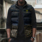 Geb Sleeveless Puffer Jacket Ancient Egyptian Cracked Earth and Wheat Illustration Egyptian Earth God - African Pride