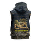 Geb Sleeveless Zip Hoodie Ancient Egyptian Cracked Earth and Wheat Illustration Egyptian Earth God - African Pride