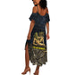 Geb Summer Maxi Dress Ancient Egyptian Cracked Earth and Wheat Illustration Egyptian Earth God - African Pride