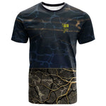 Geb T shirt Ancient Egyptian Cracked Earth and Wheat Illustration Egyptian Earth God - African Pride