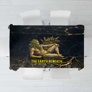 Geb Tablecloth Ancient Egyptian Cracked Earth and Wheat Illustration Egyptian Earth God - African Pride