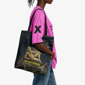 Geb Tote Bag Ancient Egyptian Cracked Earth and Wheat Illustration Egyptian Earth God - African Pride