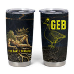 Geb Tumbler Cup Ancient Egyptian Cracked Earth and Wheat Illustration Egyptian Earth God - African Pride
