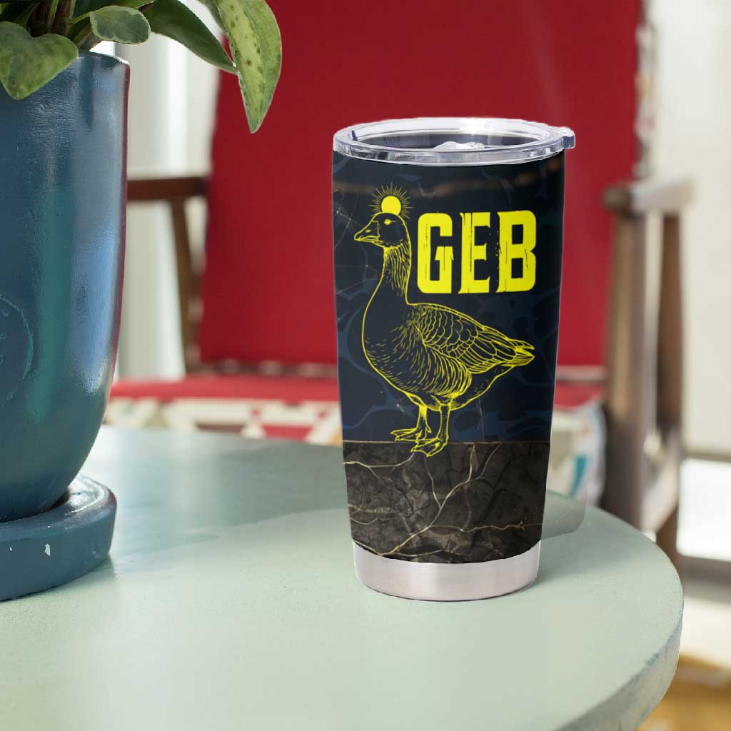 Geb Tumbler Cup Ancient Egyptian Cracked Earth and Wheat Illustration Egyptian Earth God - African Pride