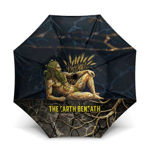 Geb Umbrella Ancient Egyptian Cracked Earth and Wheat Illustration Egyptian Earth God - African Pride