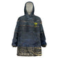 Geb Wearable Blanket Hoodie Ancient Egyptian Cracked Earth and Wheat Illustration Egyptian Earth God - African Pride