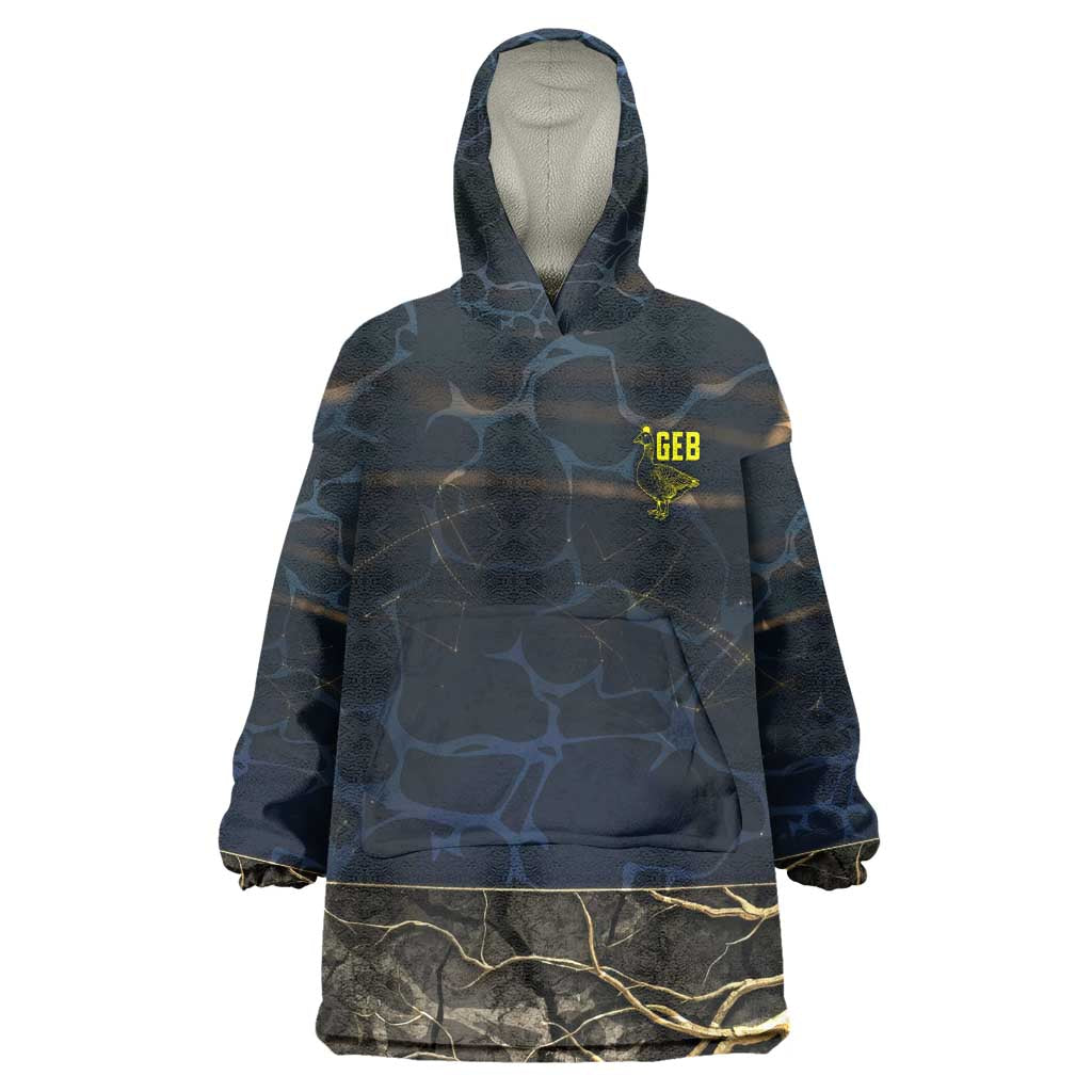 Geb Wearable Blanket Hoodie Ancient Egyptian Cracked Earth and Wheat Illustration Egyptian Earth God - African Pride