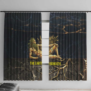 Geb Window Curtain Ancient Egyptian Cracked Earth and Wheat Illustration Egyptian Earth God - African Pride