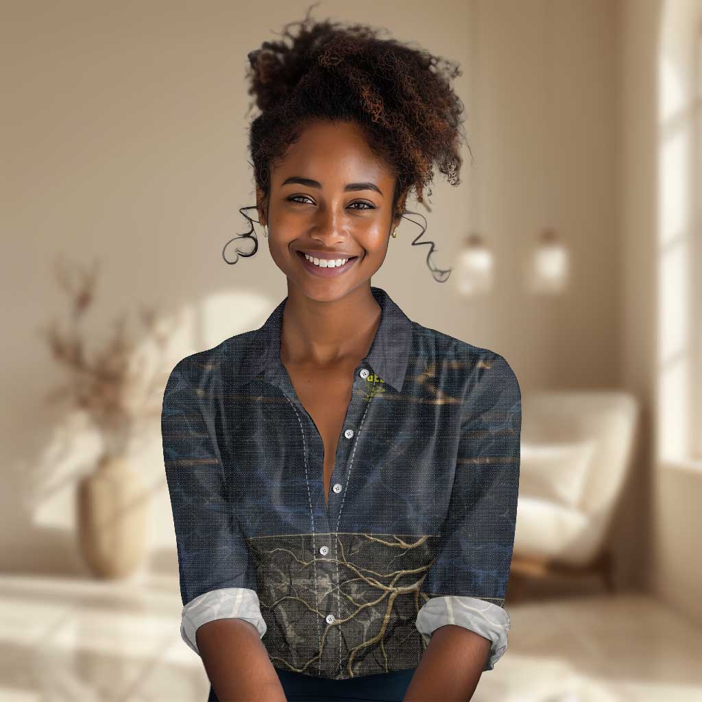 Geb Women Casual Shirt Ancient Egyptian Cracked Earth and Wheat Illustration Egyptian Earth God - African Pride