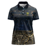 Geb Women Polo Shirt Ancient Egyptian Cracked Earth and Wheat Illustration Egyptian Earth God - African Pride