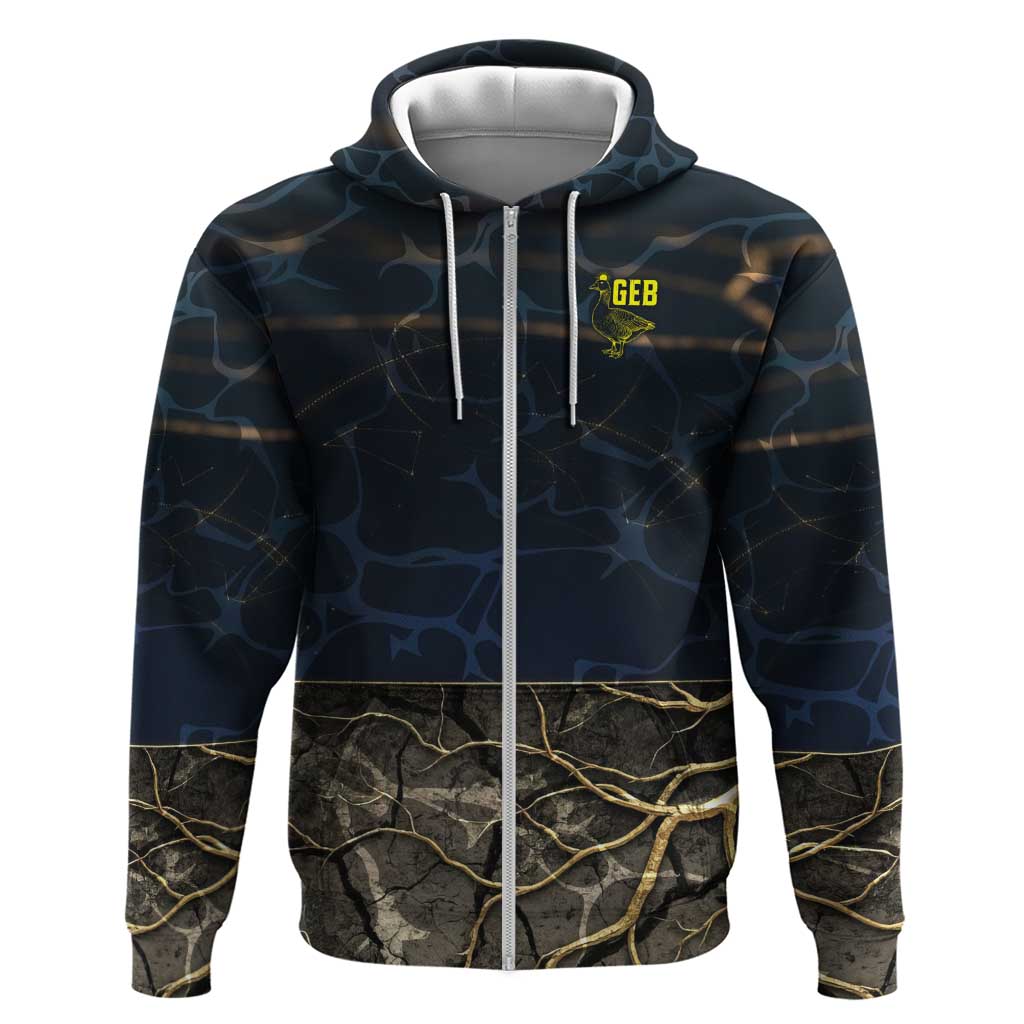 Geb Zip Hoodie Ancient Egyptian Cracked Earth and Wheat Illustration Egyptian Earth God - African Pride