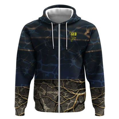 Geb Zip Hoodie Ancient Egyptian Cracked Earth and Wheat Illustration Egyptian Earth God - African Pride