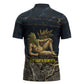 Geb Zipper Polo Shirt Ancient Egyptian Cracked Earth and Wheat Illustration Egyptian Earth God - African Pride