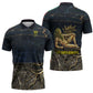 Geb Zipper Polo Shirt Ancient Egyptian Cracked Earth and Wheat Illustration Egyptian Earth God - African Pride
