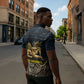 Geb Zipper Polo Shirt Ancient Egyptian Cracked Earth and Wheat Illustration Egyptian Earth God - African Pride