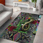 Geb Ancient Egyptian Area Rug with Serpent Throne and Snake Skin Texture Egyptian Earth God Tribute - African Pride