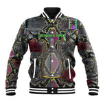 Geb Ancient Egyptian Baseball Jacket with Serpent Throne and Snake Skin Texture Egyptian Earth God Tribute - African Pride