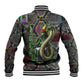 Geb Ancient Egyptian Baseball Jacket with Serpent Throne and Snake Skin Texture Egyptian Earth God Tribute - African Pride