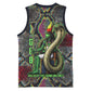 Geb Ancient Egyptian Basketball Jersey with Serpent Throne and Snake Skin Texture Egyptian Earth God Tribute - African Pride