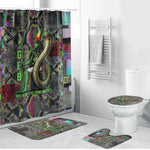 Geb Ancient Egyptian Bathroom Set with Serpent Throne and Snake Skin Texture Egyptian Earth God Tribute - African Pride