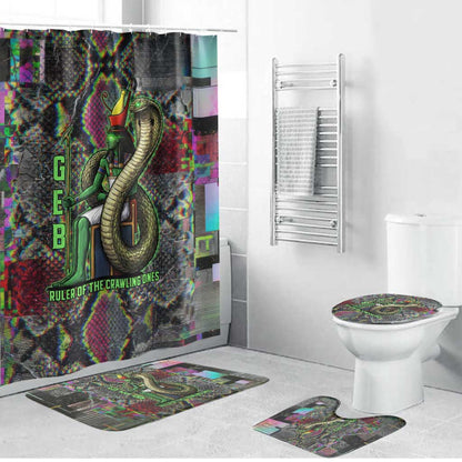Geb Ancient Egyptian Bathroom Set with Serpent Throne and Snake Skin Texture Egyptian Earth God Tribute - African Pride