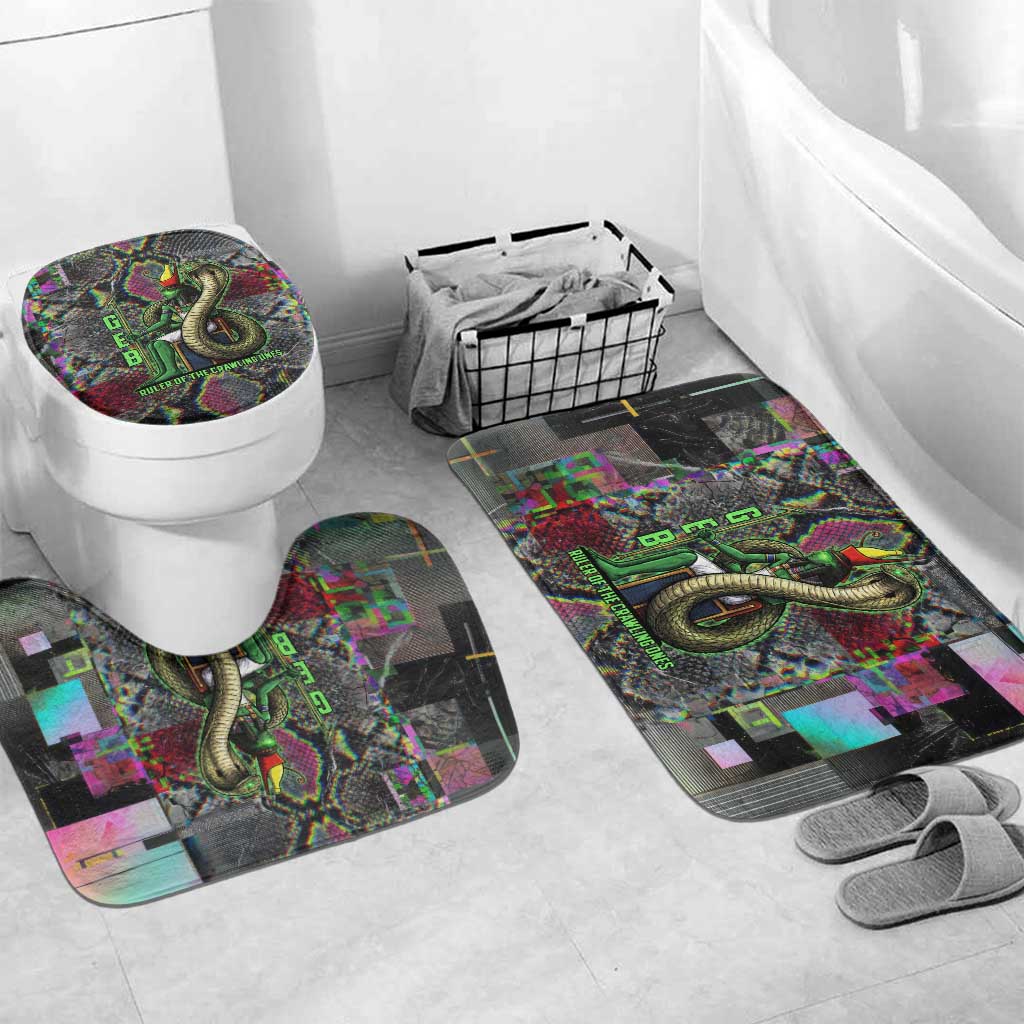 Geb Ancient Egyptian Bathroom Set with Serpent Throne and Snake Skin Texture Egyptian Earth God Tribute - African Pride