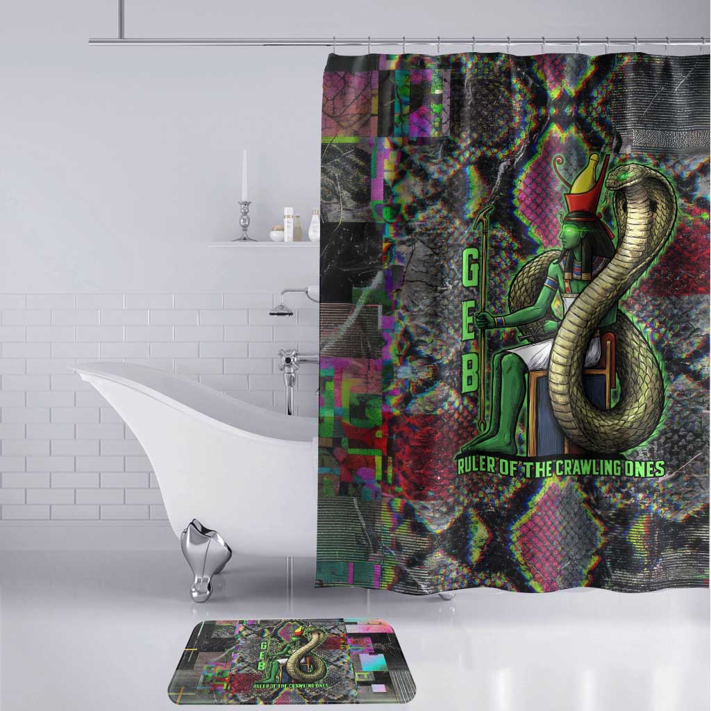 Geb Ancient Egyptian Bathroom Set with Serpent Throne and Snake Skin Texture Egyptian Earth God Tribute - African Pride