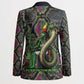 Geb Ancient Egyptian Blazer with Serpent Throne and Snake Skin Texture Egyptian Earth God Tribute - African Pride