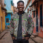 Geb Ancient Egyptian Bomber Jacket with Serpent Throne and Snake Skin Texture Egyptian Earth God Tribute - African Pride