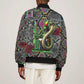 Geb Ancient Egyptian Bomber Jacket with Serpent Throne and Snake Skin Texture Egyptian Earth God Tribute - African Pride