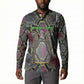 Geb Ancient Egyptian Button Sweatshirt with Serpent Throne and Snake Skin Texture Egyptian Earth God Tribute