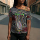 Geb Ancient Egyptian Cross Shoulder Shirt with Serpent Throne and Snake Skin Texture Egyptian Earth God Tribute - African Pride