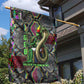 Geb Ancient Egyptian Garden Flag with Serpent Throne and Snake Skin Texture Egyptian Earth God Tribute - African Pride