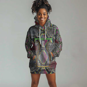 Geb Ancient Egyptian Hoodie Dress with Serpent Throne and Snake Skin Texture Egyptian Earth God Tribute - African Pride