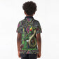 Geb Ancient Egyptian Kid Polo Shirt with Serpent Throne and Snake Skin Texture Egyptian Earth God Tribute - African Pride